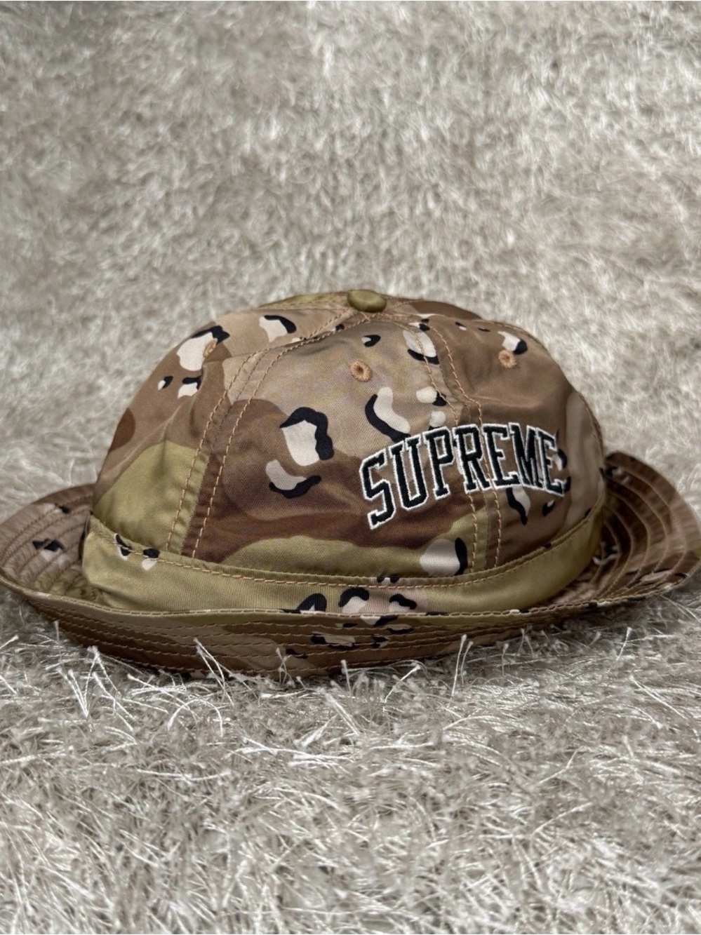 Supreme x Levi's Bucket Hat, Size Small, Polyester, Brown Camouflage, Men's